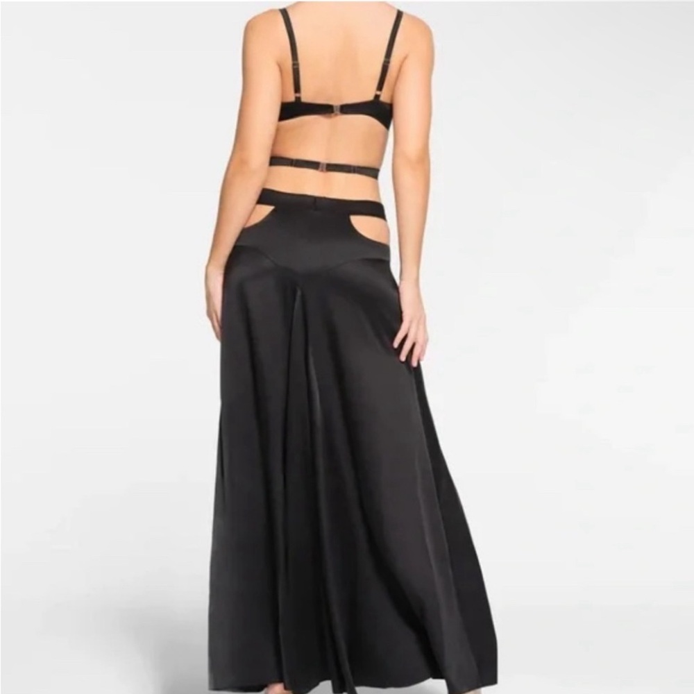NWT SKIMS Sand Washed Silk Strappy Cut Out Slip Dress Back Sz Large - Picture 3 of 7